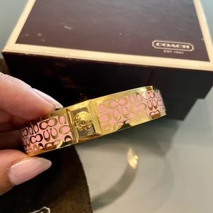 Coach Pink and Gold Bangle-Small